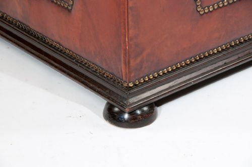 fig 4. Antique Leather Upholstered Ottoman