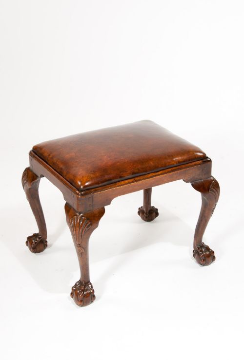 fig 2. Good 19th Century Walnut Leather Stool