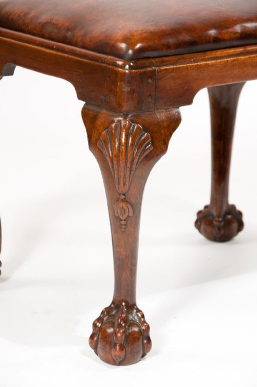 fig 4. Good 19th Century Walnut Leather Stool