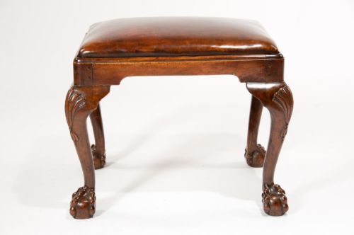 fig 5. Good 19th Century Walnut Leather Stool