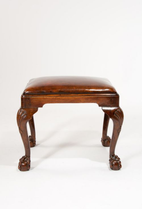 fig 6. Good 19th Century Walnut Leather Stool