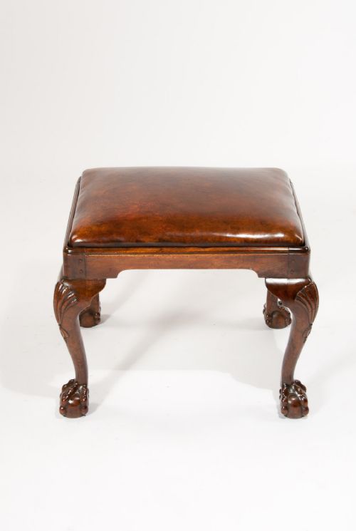 fig 7. Good 19th Century Walnut Leather Stool