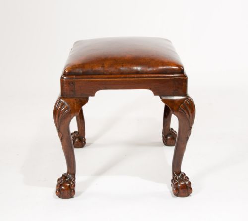 fig 8. Good 19th Century Walnut Leather Stool