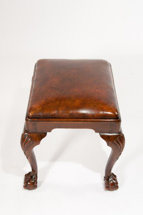 fig 9. Good 19th Century Walnut Leather Stool