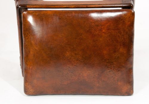 fig 10. Good 19th Century Walnut Leather Stool