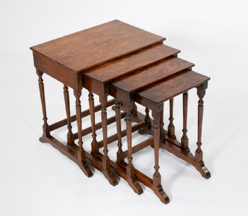 fig 1. Antique Burr Walnut Nest of Four Tables