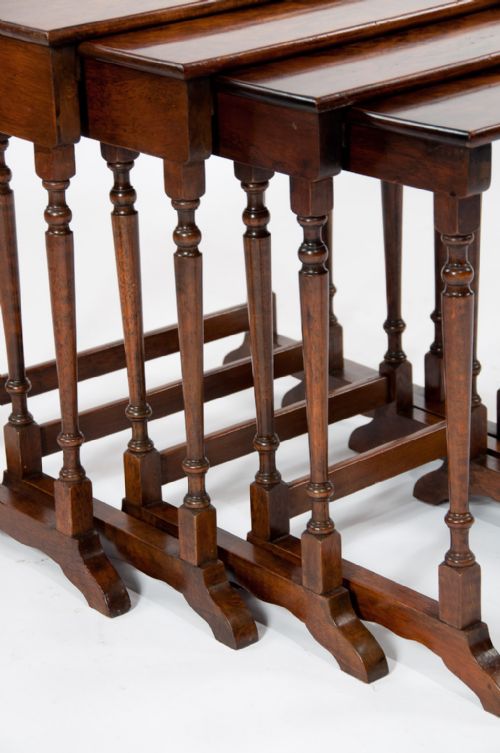 fig 3. Antique Burr Walnut Nest of Four Tables