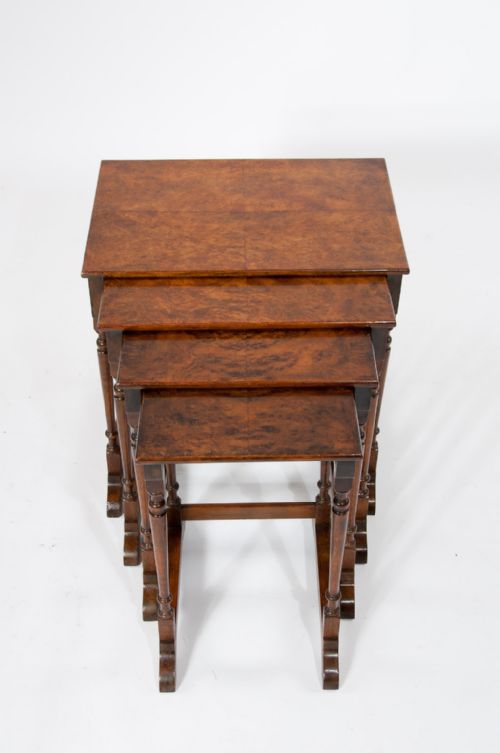 fig 5. Antique Burr Walnut Nest of Four Tables