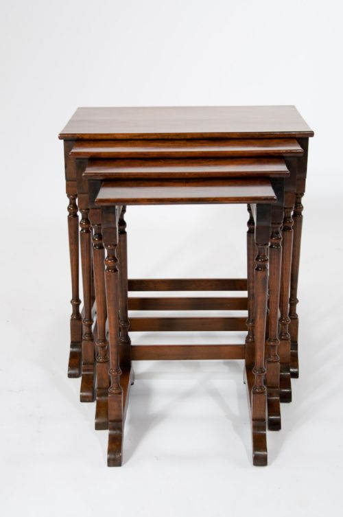 fig 4. Antique Burr Walnut Nest of Four Tables
