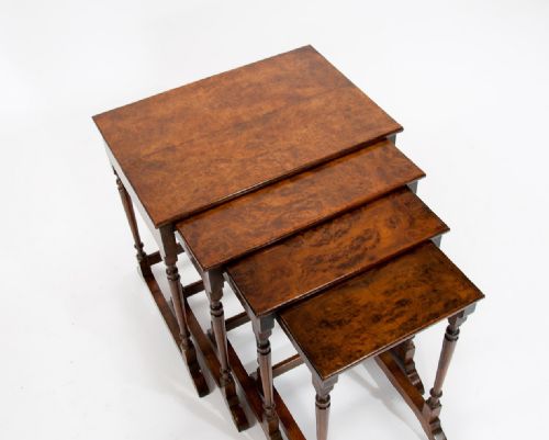 fig 6. Antique Burr Walnut Nest of Four Tables