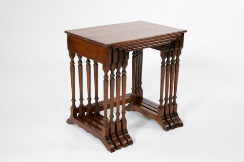 fig 7. Antique Burr Walnut Nest of Four Tables