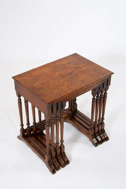 fig 8. Antique Burr Walnut Nest of Four Tables