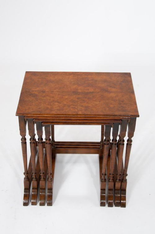 fig 9. Antique Burr Walnut Nest of Four Tables