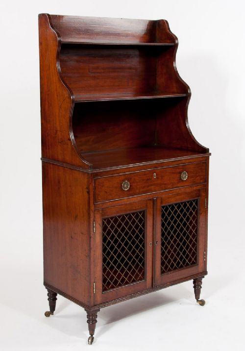 A Wonderful Sheraton Waterfall Bookcase with Provenance