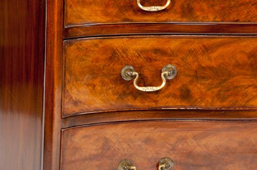 fig 6. Wonderful Antique Flame Mahogany Serpentine Chest of Drawers