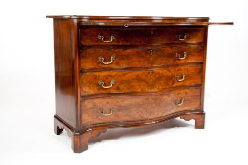 fig 7. Wonderful Antique Flame Mahogany Serpentine Chest of Drawers