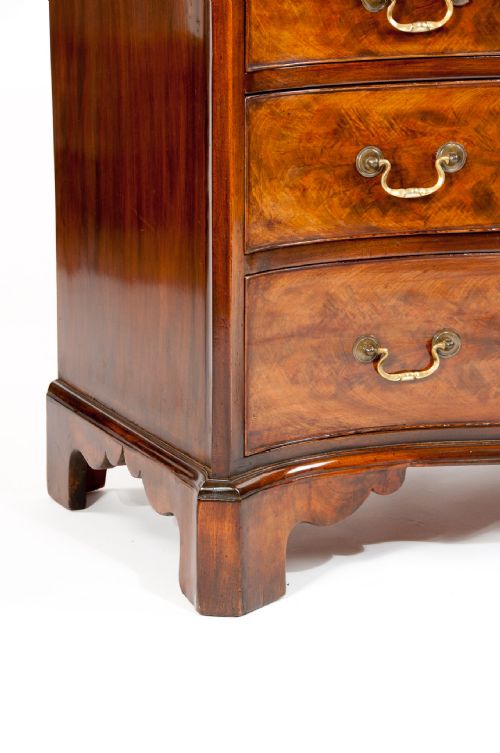 fig 5. Wonderful Antique Flame Mahogany Serpentine Chest of Drawers