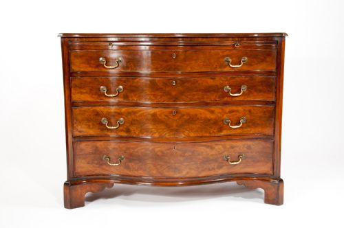 fig 10. Wonderful Antique Flame Mahogany Serpentine Chest of Drawers