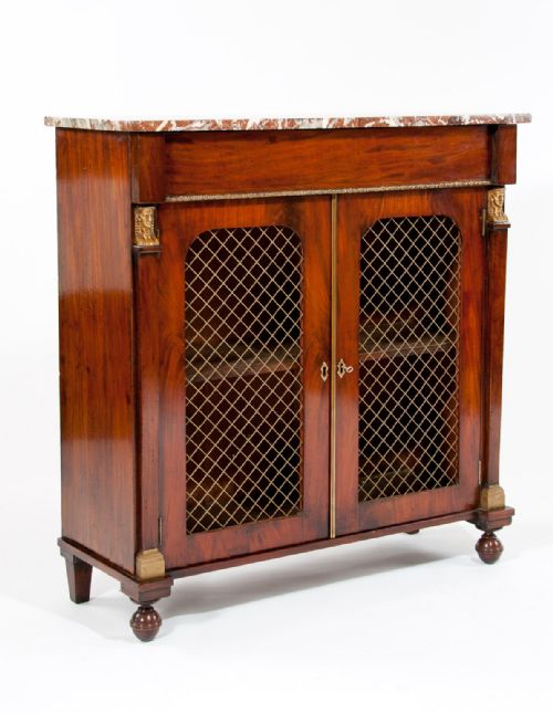 Superb Regency Mahogany Marble Topped Chiffonier
