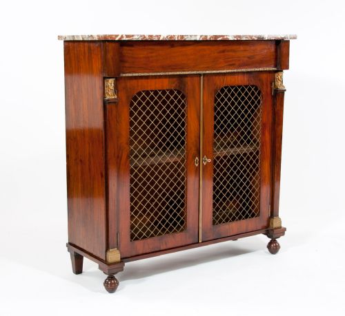 fig 1. Superb Regency Mahogany Marble Topped Chiffonier