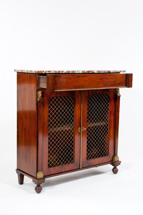 fig 4. Superb Regency Mahogany Marble Topped Chiffonier