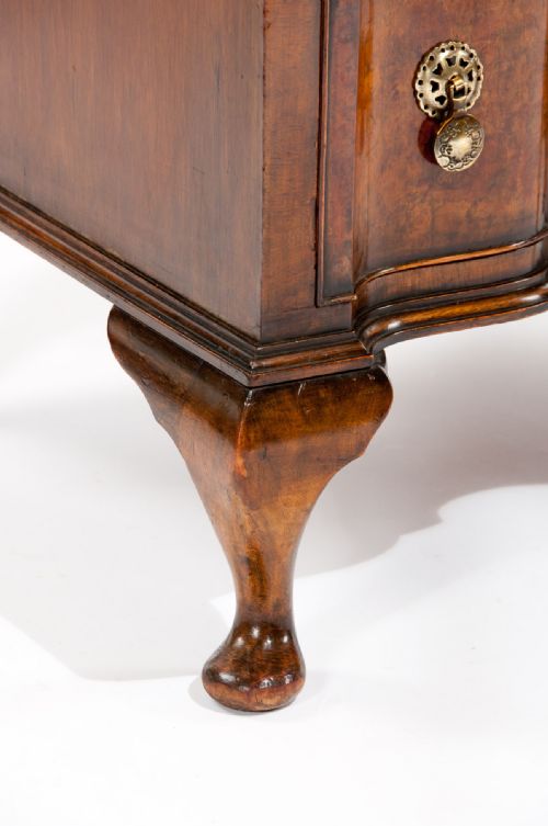 fig 5. Superb Antique Shaped Concave Burr Walnut Chest Of Drawers