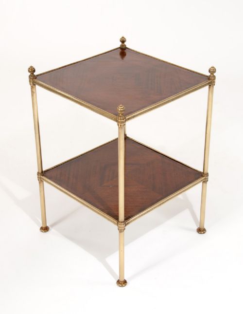 Edwardian Two Tier Brass and Kingwood Etagere
