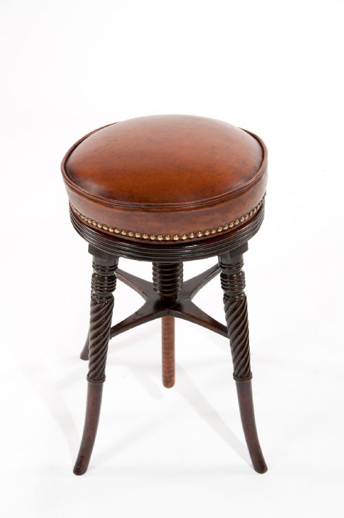 fig 6. A Fine Regency Mahogany Adjustable Piano Stool