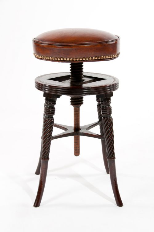 fig 7. A Fine Regency Mahogany Adjustable Piano Stool