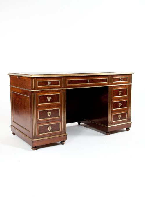 fig 1. Fine Antique French Mahogany and Brass Desk
