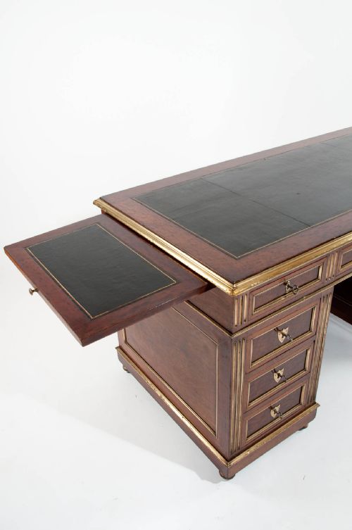 fig 6. Fine Antique French Mahogany and Brass Desk