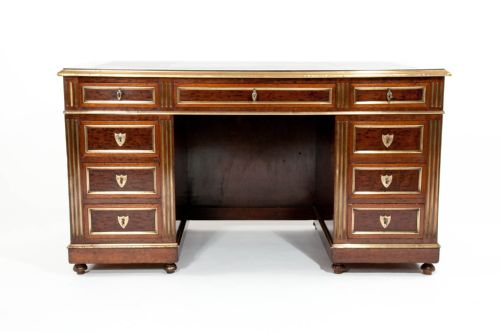 fig 7. Fine Antique French Mahogany and Brass Desk