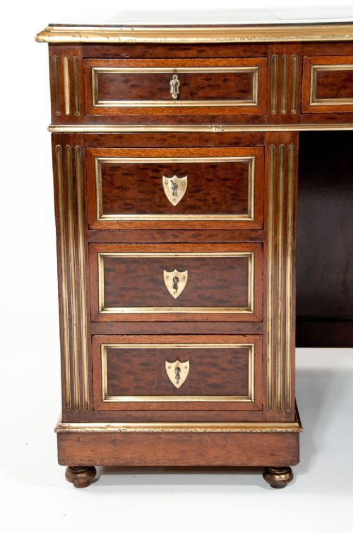 fig 8. Fine Antique French Mahogany and Brass Desk