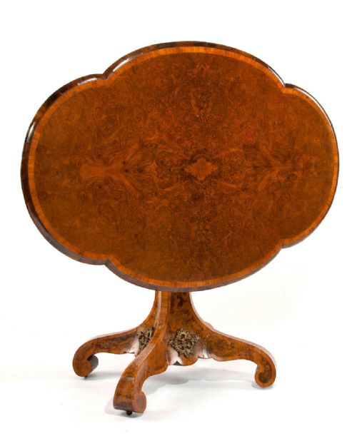 19th Century Burr Walnut Shaped Center Table