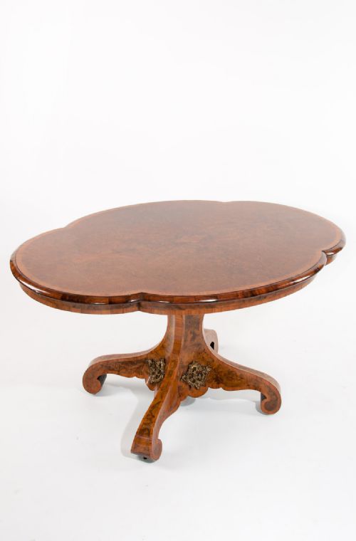 fig 4. 19th Century Burr Walnut Shaped Center Table