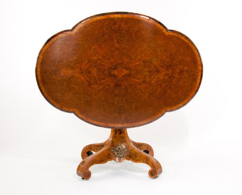 fig 8. 19th Century Burr Walnut Shaped Center Table