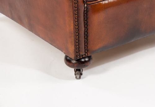 fig 6. Quality Pair Antique Leather Club Armchairs