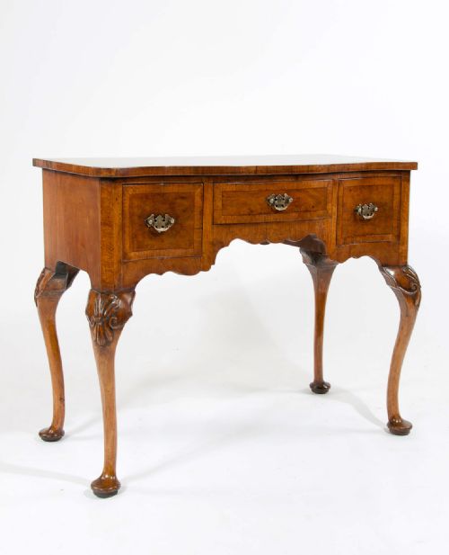 Quality Antique Walnut Serpentine Lowboy