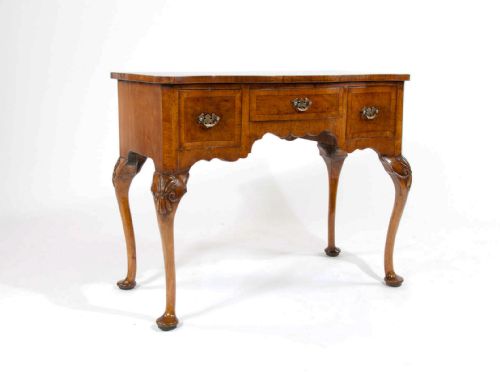 fig 2. Quality Antique Walnut Serpentine Lowboy