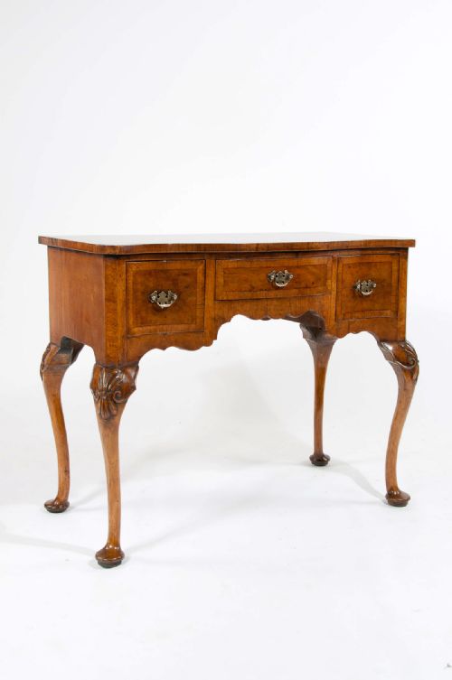 fig 3. Quality Antique Walnut Serpentine Lowboy