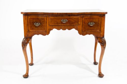 fig 9. Quality Antique Walnut Serpentine Lowboy