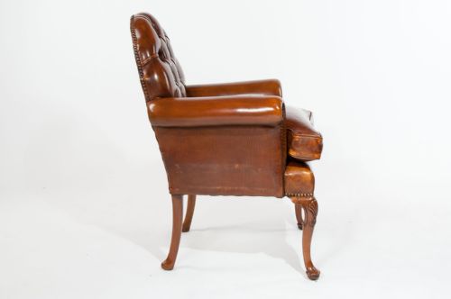 fig 10. A Pair of Antique Leather Walnut Armchairs