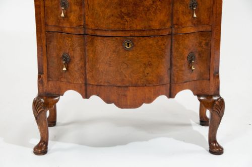 fig 8. Quality Antique Burr Walnut Serpentine Chest