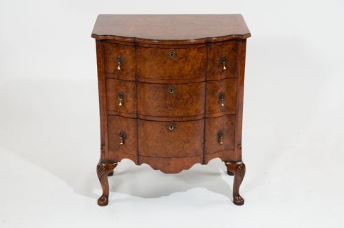 fig 10. Quality Antique Burr Walnut Serpentine Chest