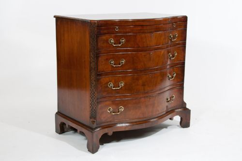 fig 1. Antique Mahogany Serpentine Chest of Drawers