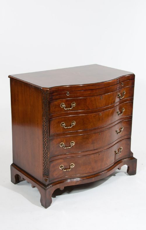 fig 2. Antique Mahogany Serpentine Chest of Drawers