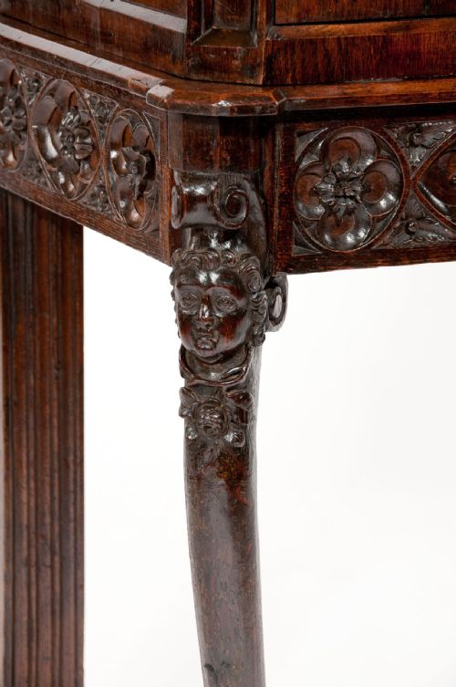 fig 2. Unusual Oak 19th C Gothic Cabinet on stand