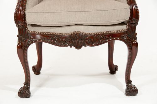 fig 9. Important Antique Pair of Mahogany Shaped Armchairs