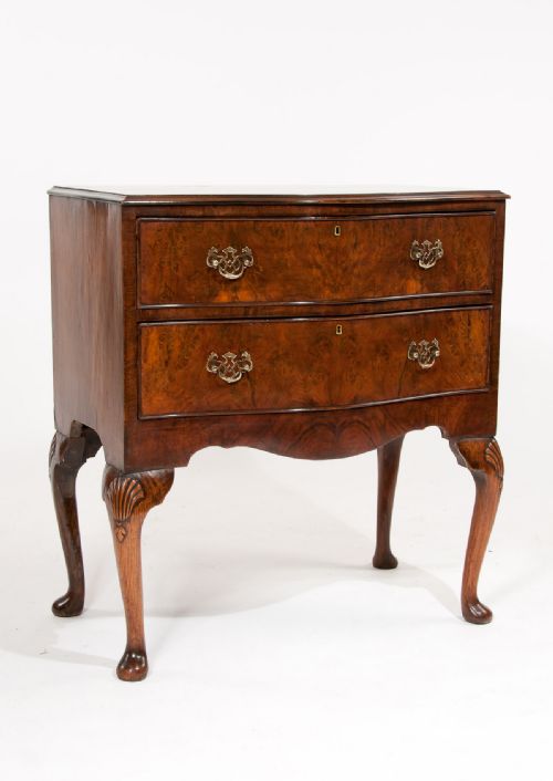 Antique Serpentine Walnut Chest of Drawers