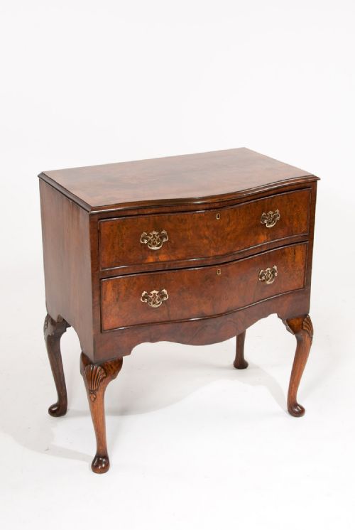 fig 1. Antique Serpentine Walnut Chest of Drawers